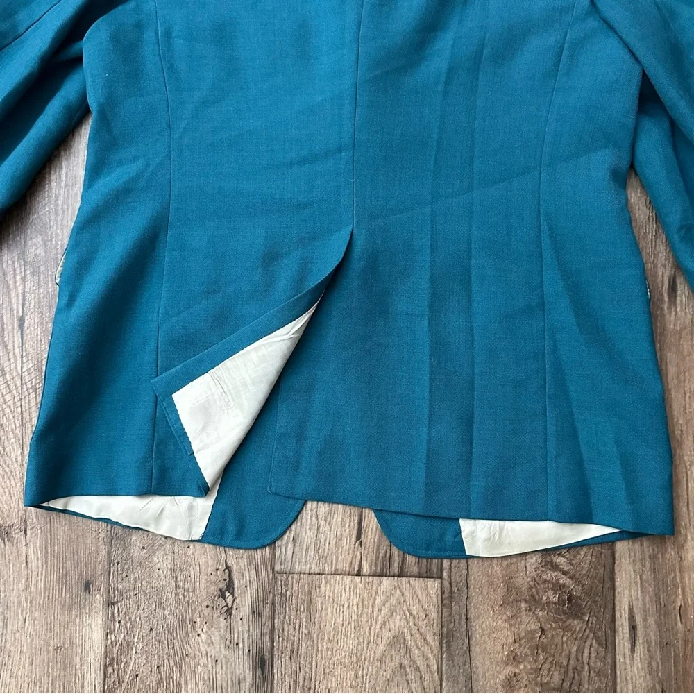 Hart Schaffner Marx Jack Nicklaus Golden Button Suit Blazer Jacket Greenish Blue